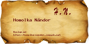 Homolka Nándor névjegykártya