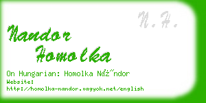 nandor homolka business card